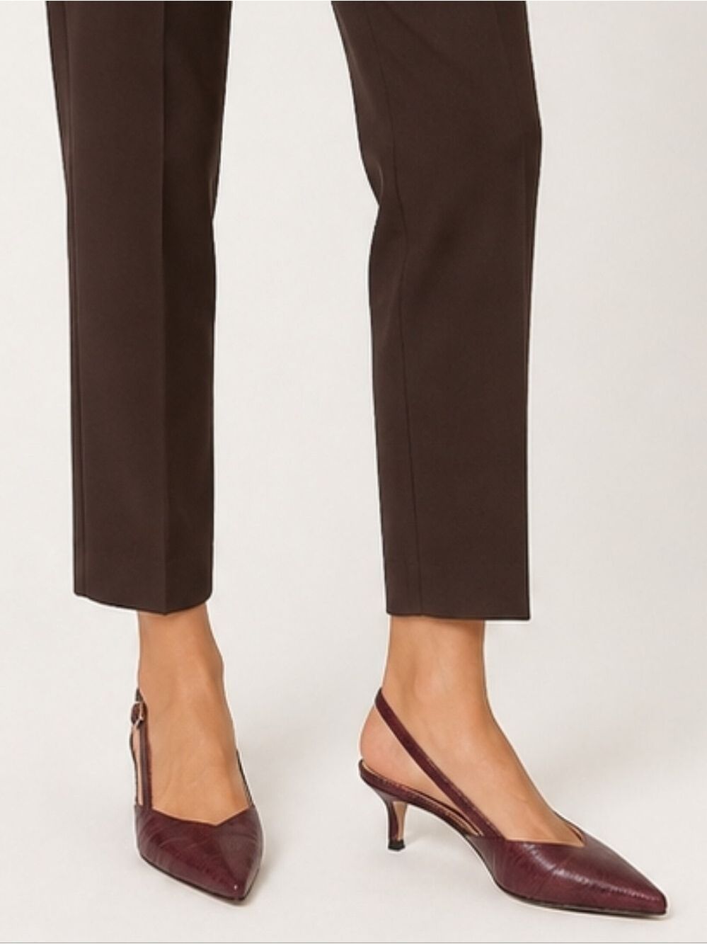 J. Crew Sophia Slingback Leather Kitten Heel Pumps, Size 7 - Picture 3 of 16